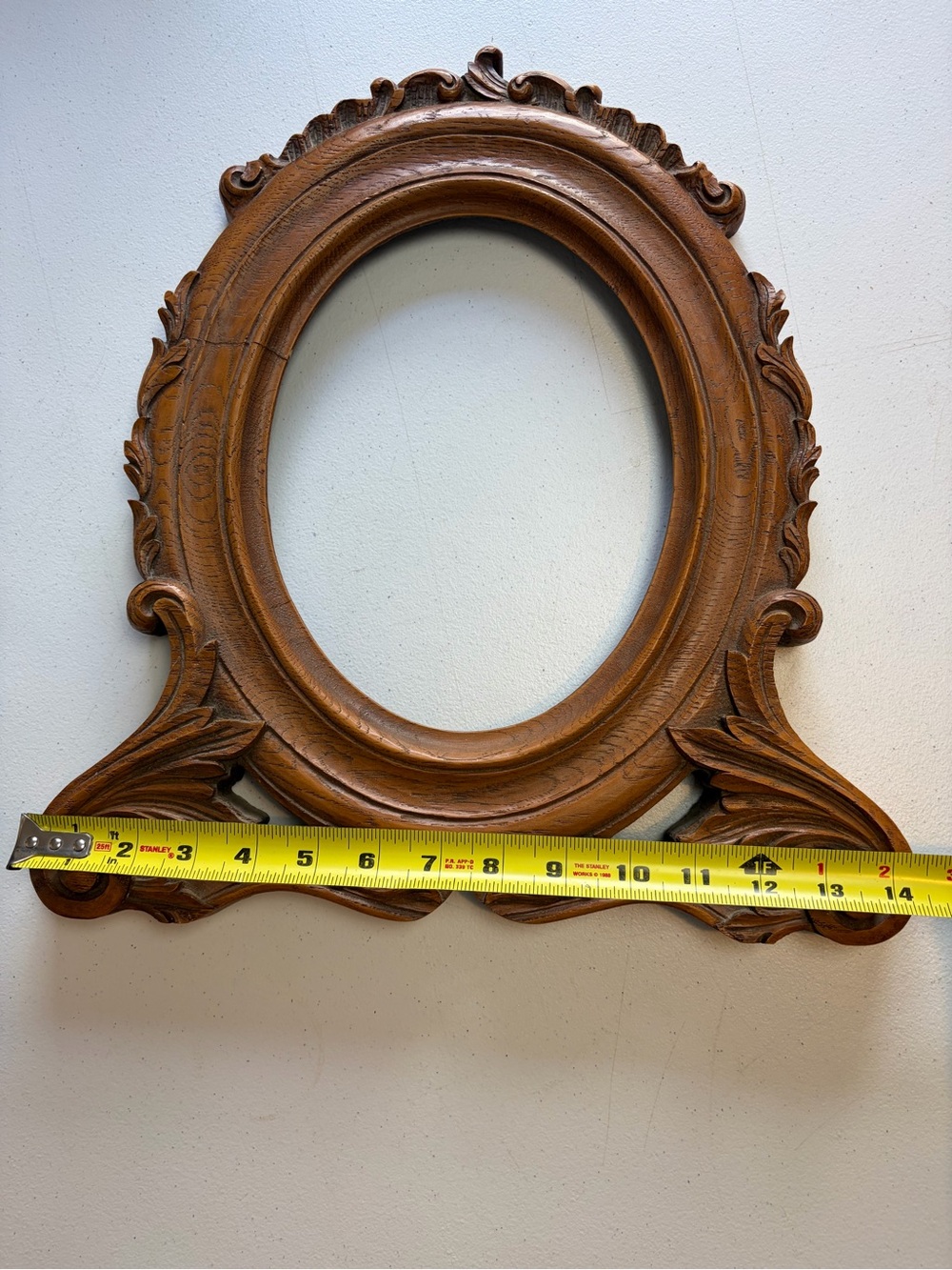 Antique Ornate Wood Oval Mirror Photo Frame 8x10 Rococo Baroque Victorian Decor - Picture 9 of 11